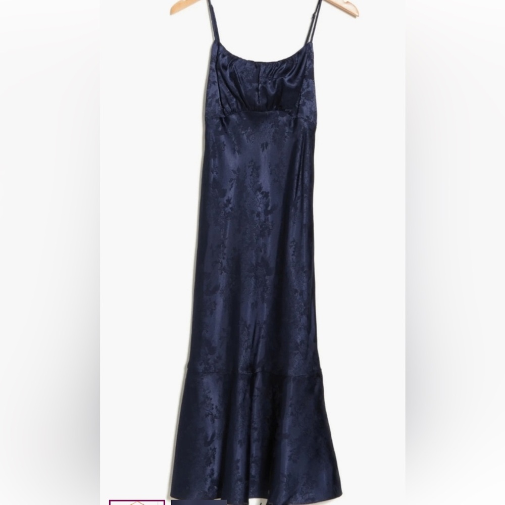 Elegant Navy Blue Floral Dress